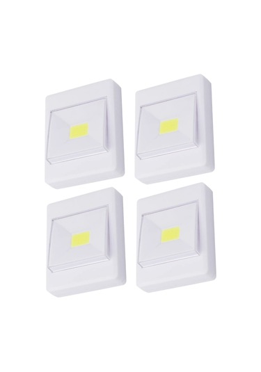 4pcs Cob Led Işıklar Pil Odası Dolabı Kapalı Duvar Koridoru Işık Garaj Led Açık Beyaz Beyaz