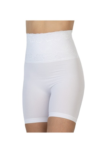 Emay Önü Dantelli Yüksek Bel Boxer Korse 2091 Beyaz