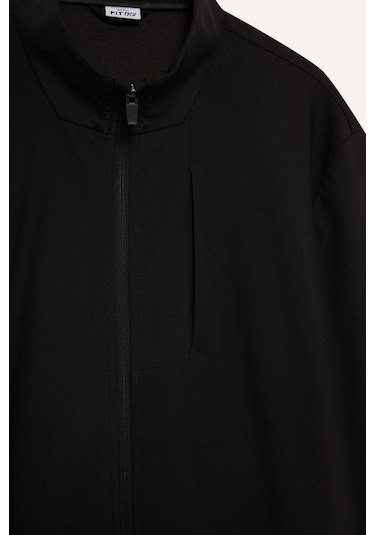 Defacto Defactofit Standart Fit Dik Yaka Fermuarlı Sweatshirt F7635ax25aubk81 Siyah