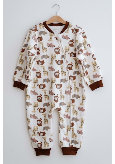 Lilabio Kız Erkek Çocuk %100 Pamuk 1.5 Tog Desenli Uyku Tulumu Animal Çok Renkli