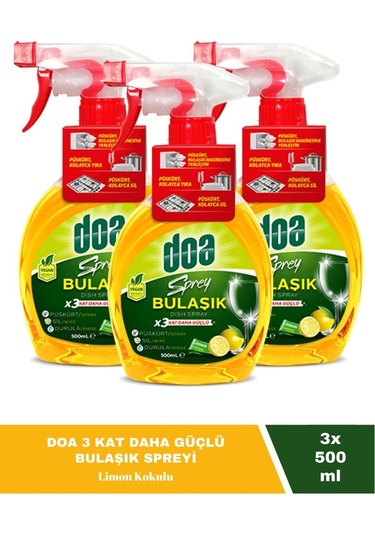 Doa Sprey Bulaşık Deterjanı 500 Ml X 3 Adet