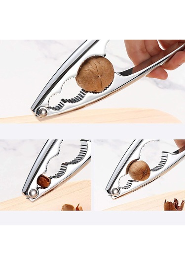 Nut Clip Supplies Walnut Manual Clip Food Creative Clip Walnut Kitchen 3-hole Kitchen 1 Adet, Gümüş