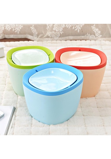 Homyl Plastik Mini Çöp Kovası Kül Kutusu Masaüstü Pembe Pembe