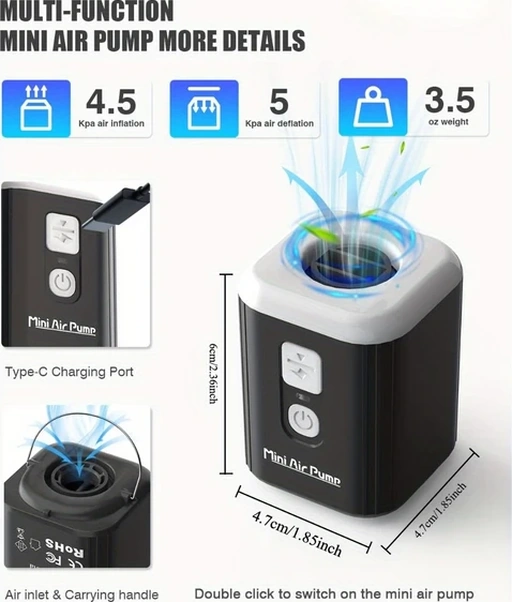 Willowhaven Yeşil Mini Şişirme Pompası 1600mah Bataryalı Kamp Lambalı Şişme Yatak Havuz Oyuncağı