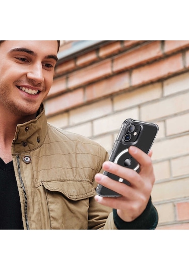 Ardemix İphone 12 Pro Uyumlu Tacsafe Wireless Kılıf-renksiz Renksiz