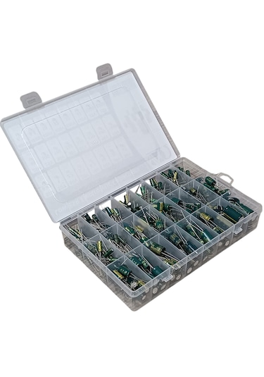 Elektrolitik Kondansatör Seti 24 Çeşit 326 Adet - Şeffaf Kutulu