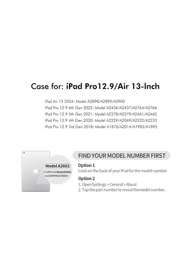 İpad Pro Uyumlu 12,9 İnç 2018 / İpad Pro 12.9 2020 / İpad Pro 12.9 2022 / İpad Pro 12.9 2021 / İpad Pro 12.9 2. Nesil 2022 / İpad Air 13 2024 İçin Enkay Hat Prens Stand Kılıf Tpu+pu Otomatik Uyandırma / Uyku 360 Derece Dönebilen Tablet Kılıfı
