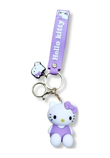 Hello Kitty Purple Edition 3d Figürlü Bilek Kayışlı Anahtarlık - 1 Adet
