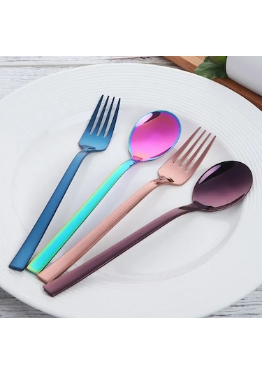 Lemestar Stüdyo Çelik Salata Servis Seti - Hafif, Dayanıklı Ve Şık Multicolor Tasarım, 14.6 Cm Uzunluk, 75 Gr Ağırlık, Yetişkinler İçin Mükemmel Tabak Ürünü Renkli