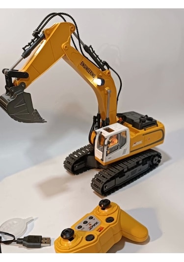 Uzaktan Kumandalı 680 Rotasyon Ekskavatör Premium Model Metal Hareketli Buharlı Oyuncak Çok Renkli