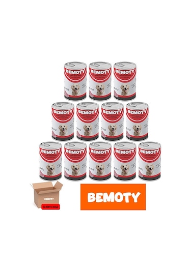 Bemoty Kuzu Etli Yetişkin Köpek Konservesi 12 x 400 G