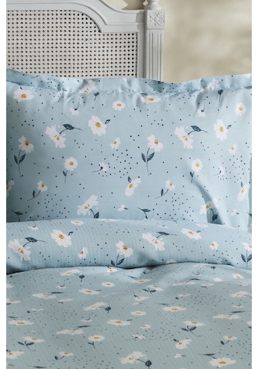 Karaca Home Daisy %100 Pamuk Tek Kişilik Pike Takımı Mint Mint