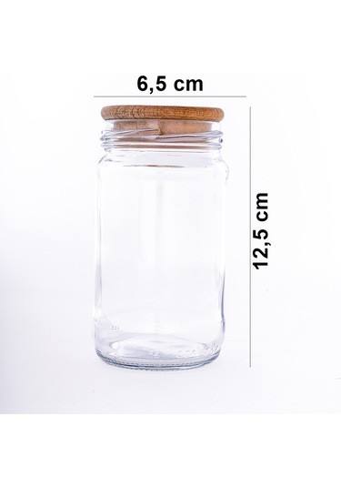 12 Adet Ahşap Kapaklı Cam Baharatlık Seti 320 Cc -12'Li Baharatlık Şeffaf