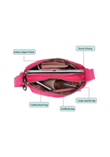 Novahub Yeşil Kadın Çapraz Vücut Messenger Çanta, Ayrılabilir Omuz Çantası, Naylon Materyal, Fermuarlı İç Cep, Pratik Boyutlar Yeşil