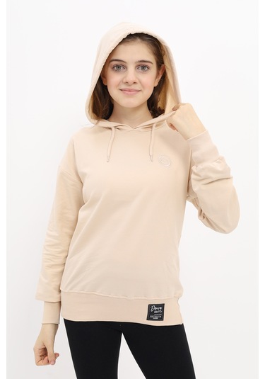 Toontoy Kız Çocuk Nakışlı Sweatshirt Bej