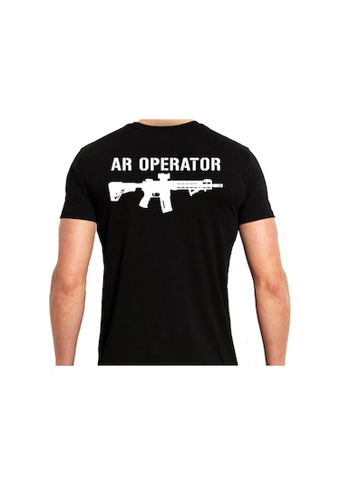 Alfa Giyim Ar Operatör Baskılı Tişört Siyah