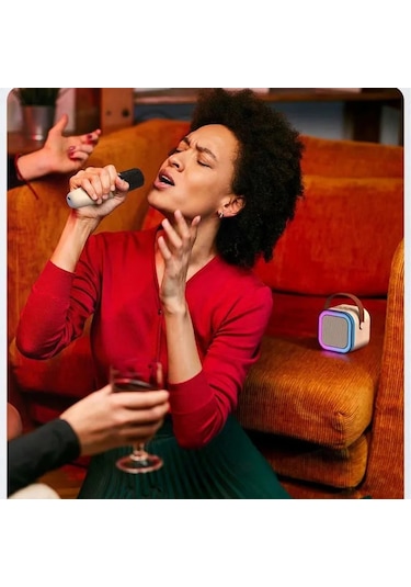 Xıaomı K12 Kablosuz Karaoke Hoparlörü Bluetooth Mikrofon K12 Ev Ktv Karaoke Pink