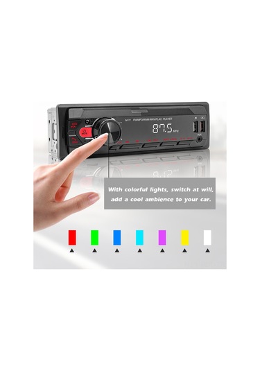 Padalink Araç Bluetooth Mp3 Çalar Fm Radyo Usb Şarj Uzaktan Kumandalı Renkli Işıklı