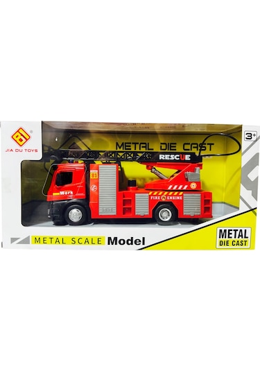 Sürtmeli Sesli Metal Su Atan İtfaiye Aracı Metal Araç Kafası Kırmızı