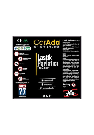 Lastik Parlatıcı Işıltılı Görünüm Lastik Silikonu 500 Ml