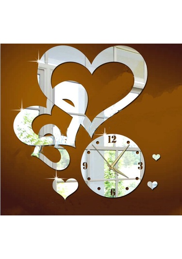 Suofeng Altın Gümüş Akrilik Yüzük Yüzük Duvar Saati - Ev Dekoru İçin Kolay Kurulumlu Konfor Saati Çok Renki