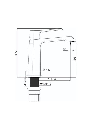 Creavit SK1500GR Stark Lavabo Bataryası Metalik Gri