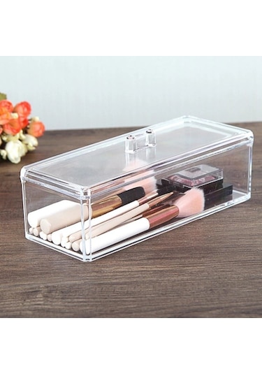 Cbtx Dikdörtgen Makyaj Fırçaları Organizatör Kozmetik Saklama Kutusu Ruj Tutucu Kılıf - Şeffaf