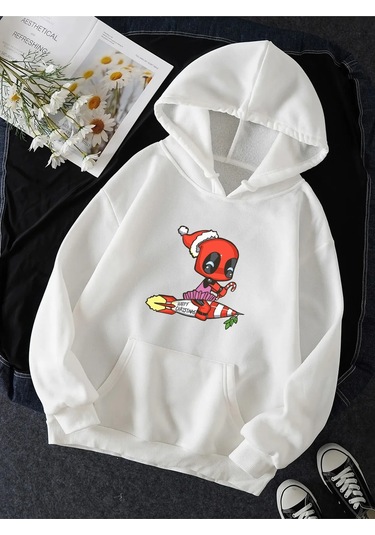 Deadpool Yeni Yıl Kapşonlu Sweatshirt 001