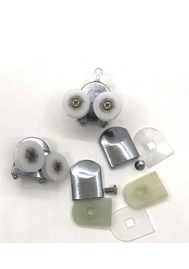 Duşakabin Kanallı Rulman Oynar Çiftli Teker Çap 22mm Krom