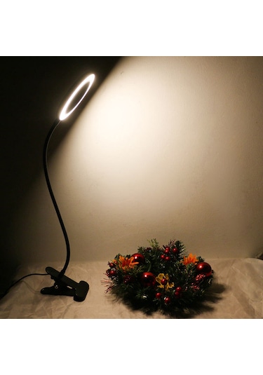 Vkemall Usb Güçlü Led Masalık: Göz Koruyucu, Esnek Kollu, Isı Dağıtımlı, Siyah Renk Siyah