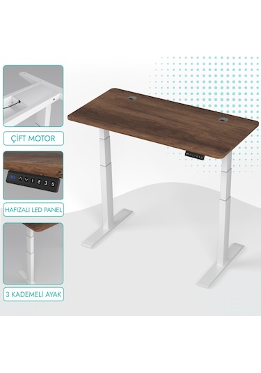 Karr Office O-Flex O2B6 Duo Çift Motorlu Elektrikli Yükseklik Ayarlı Masa - 160X80 - Barok Barok