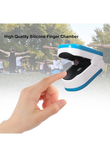 Maiyame Parmak Tipi Oksimetre: Oksijen Doyması Ve Nabız Ölçer, 5 Saniye Otomatik Kapatma, Mavi-beyaz Tasarım Pil Dahil Değil