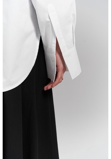 Phoebe Oversize Beyaz Gömlek Beyaz