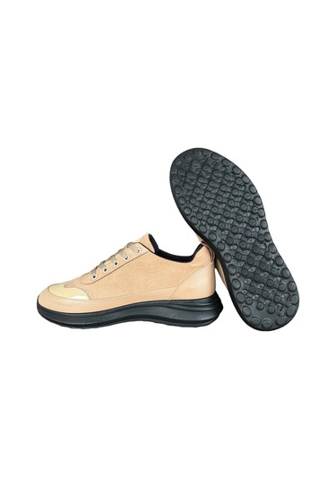 Bağcıklı Kadın Spor Sneaker Ayakkabı Bej-bej Bej