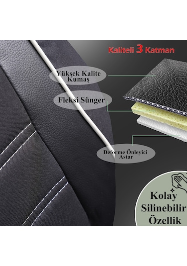 Z&C MAXTECH Opel Astra G Sedan Özel Tasarım Oto Koltuk Kılıfı Seti SMART SB