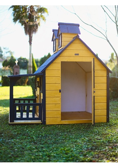 Mandu Ultra Lüks Ahşap Köpek Kulübesi Evi Gold Edition