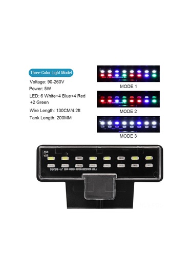 Padalink Nx3 Siyah Ultra İnce Led Akvaryum Işığı - Üç Renkli Işık, Yüksek Parlaklık, 10-45cm Akvaryumlar İçin, Avrupa Standartı 220v Soğuk Işık