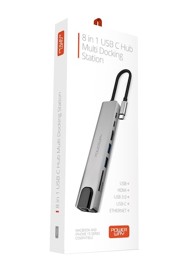 8 İn 1 Type-c Hub Dönüştürücü 4k Hdmi Usb Micro Sd Gigabyte Ethernet