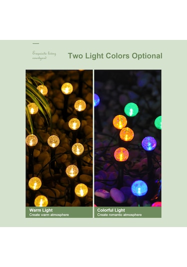 Güneş Kabarcıkları Çim Lambası Dize Seti 30 Işıklar Açık Peyzaj Çok Renkli