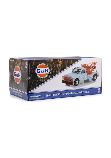 1:18 Greenlight 1969 Chevrolet C-30 Dually Wrecker Gulf Oil