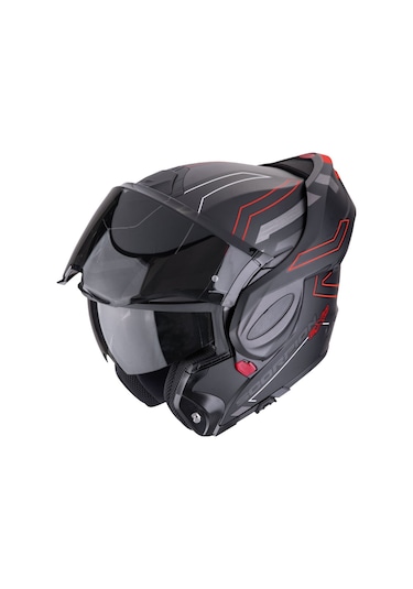 Scorpion Exo-tech Evo Conquer Çene Açılabilir Motosiklet Kaskı Mat Siyah Kırmızı