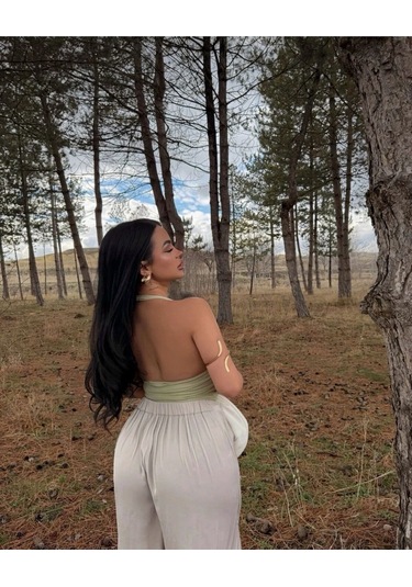 Boyundan Geçmeli Basic Crop YEŞİL