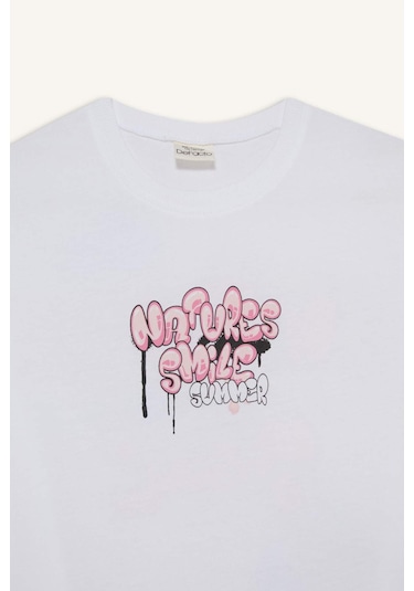 Defacto Kız Çocuk Oversize Geniş Kalıp Bisiklet Yaka Sırt Baskılı Kısa Kollu Tişört E0367a825smwt34 Beyaz Defacto Kız Çocuk Oversize Geniş Kalıp Bisiklet Yaka Sırt Baskılı Kısa Kollu Tişört E0367a825smwt34 Beyaz