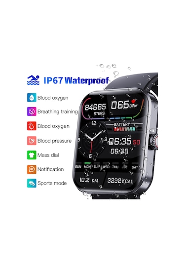 Springsun Sınır Ötesi F57l 1.91 Hd Ips Büyük Ekran Su Geçirmez Kalp Akıllı Saat (İthalatçı Garantili)