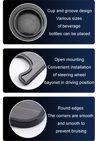 Cbtx Global Direksiyon Abs Masası Dizüstü Bilgisayar Tablet  Araba Direksiyon Tepsisi - Kahverengi+ahşap Doku