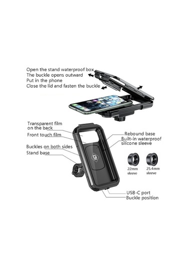 Wondernest Kewig Bisiklet Ve Motosiklet Su Geçirmez Telefon Braketi - Gidon Kutusu -