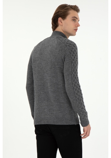 U.s. Polo Assn. Erkek Gri Melanj Hırka Triko 50294136-vr086 Gri Melanj