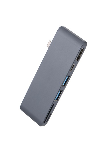 Shineyee Usb-c 6-in-1 Hub: 2 Usb 3.0, Hd 4k, 2 Kart Okuyucu Ve Pd Şarj - Windows/mac/linux Uyumlu, Taşınabilir Docking Station