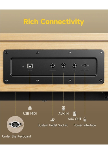 Donner Oura R300 Dijital Piyano Light Wood