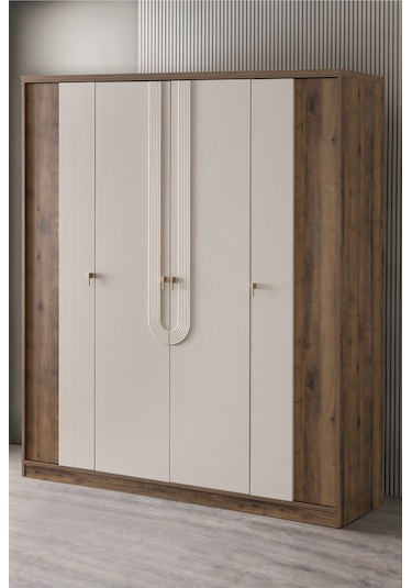 Gardırop, Megan 4 Kapaklı Dolap Ahşap